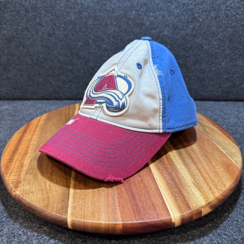 CCM Colorado Avalanche NHL Hat L/XL Blue Grey Burgundy Distressed Baseball Cap